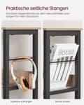 Miniatyrbillede 2 af 5: Rootz Multi-Purpose Stand Hylde - Spånplade stål opbevaringsstativ - Organizer - Heavy Duty - Camel Brown Ink Black - 30 cm x 100 cm x 103,1 cm