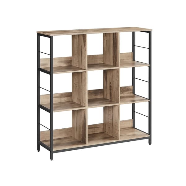 Rootz Multi-Purpose Stand Hylde - Spånplade stål opbevaringsstativ - Organizer - Heavy Duty - Camel Brown Ink Black - 30 cm x 100 cm x 103,1 cm
