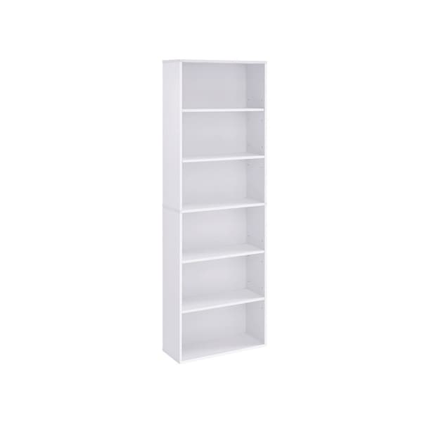 Rootz spånpladeholderhylde - Bogreol - Opbevaringsstativ - Hvid - 24cm x 60cm x 178,5cm - Heavy Duty - Nem montering - Stilfuldt design