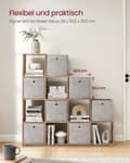 Miniatyrbild 3 av 9: Rootz Chipboard Bokhylla - Förvaringsställ - Organizer - Camel Brown - 29cm x 129,5cm x 129,5cm - Rymliga fack - Enkel montering - Anti-tipfunktion