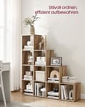 Miniatyrbild 8 av 9: Rootz Chipboard Bokhylla - Förvaringsställ - Organizer - Camel Brown - 29cm x 129,5cm x 129,5cm - Rymliga fack - Enkel montering - Anti-tipfunktion