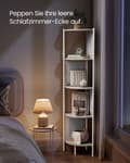 Miniatyrbillede 3 af 8: Rootz Hjørnehylde - Opbevaringsstativ - Displaystativ - Stålramme - MDF-hylder - PP-rattankurve - 31,9 cm x 31,9 cm x 156,4 cm - Havregryn Beige - 7,9