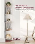 Miniatyrbillede 4 af 8: Rootz Hjørnehylde - Opbevaringsstativ - Displaystativ - Stålramme - MDF-hylder - PP-rattankurve - 31,9 cm x 31,9 cm x 156,4 cm - Havregryn Beige - 7,9