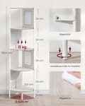 Miniatyrbillede 5 af 8: Rootz Hjørnehylde - Opbevaringsstativ - Displaystativ - Stålramme - MDF-hylder - PP-rattankurve - 31,9 cm x 31,9 cm x 156,4 cm - Havregryn Beige - 7,9
