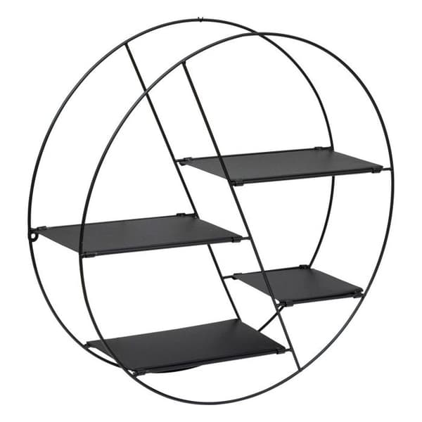 Rund vägghylla "Lara" diameter 50 cm Atmosphera - Svart
