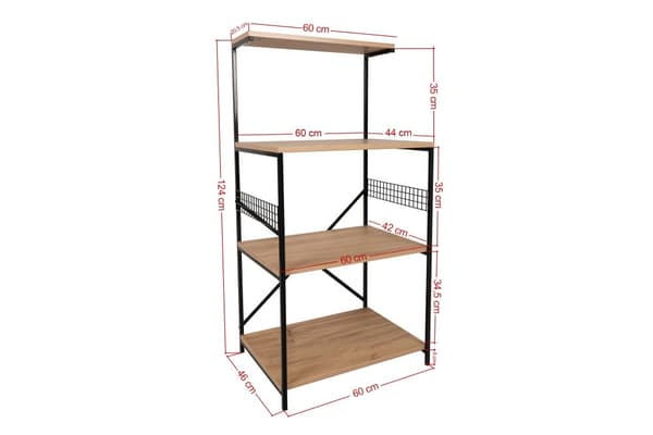 Chic Home Anetta hyllykkö 60x45xK124 cm, ruskea/musta