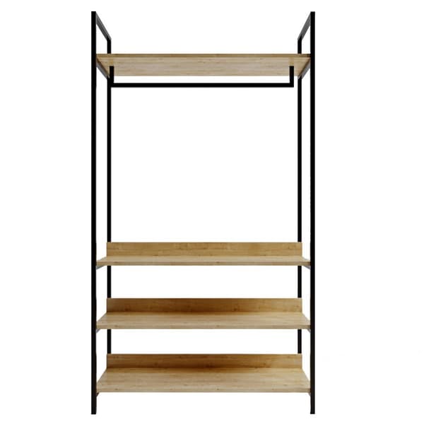 Chic Home Sanni vaatehyllykkö tangolla 100x40xK180 cm, beige/musta