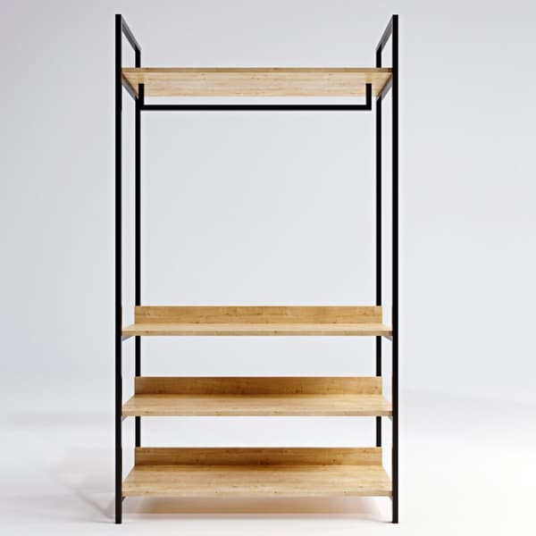 Chic Home Sanni vaatehyllykkö tangolla 100x40xK180 cm, beige/musta