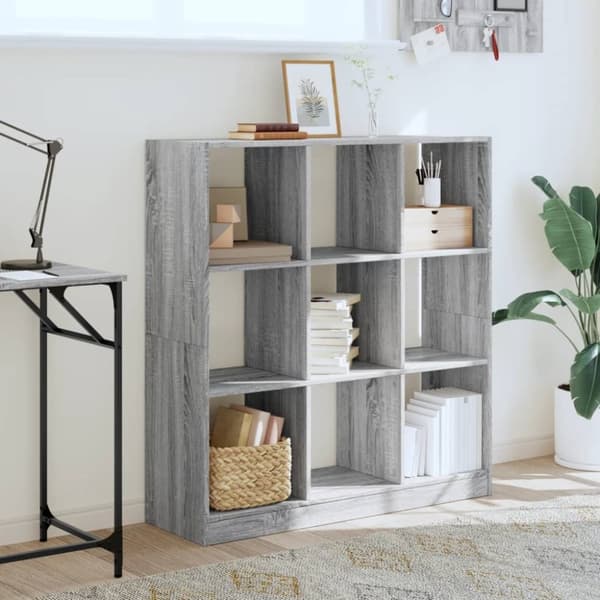 vidaXL Kirjahylly harmaa Sonoma 102x32x108 cm tekninen puu