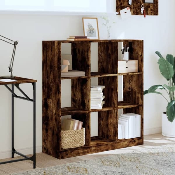 vidaXL bogreol 102x32x109 cm konstrueret træ røget egetræsfarve
