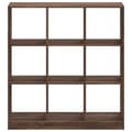 Miniatyrbillede 5 af 11: vidaXL bogreol 102x32x109 cm konstrueret træ brun egetræsfarve
