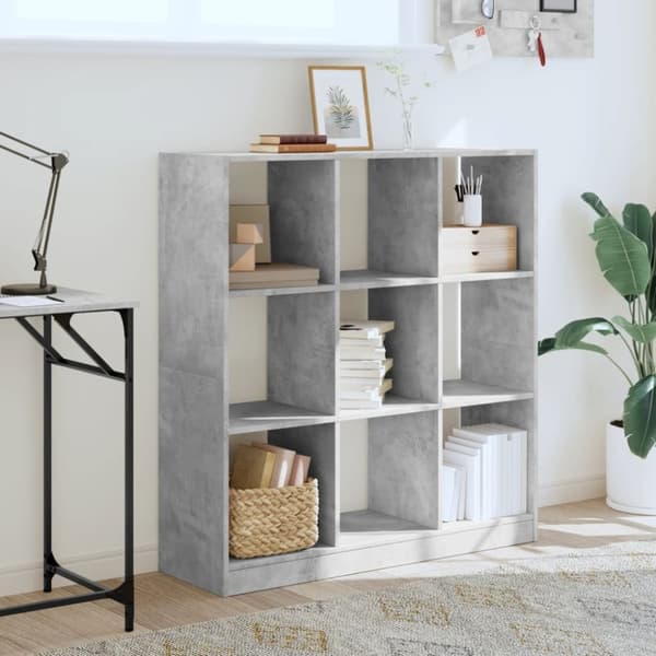 vidaXL bogreol 102x32x109 cm konstrueret træ betongrå