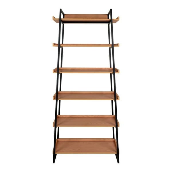 Sakai hylla med 6 askfanerade hyllor.