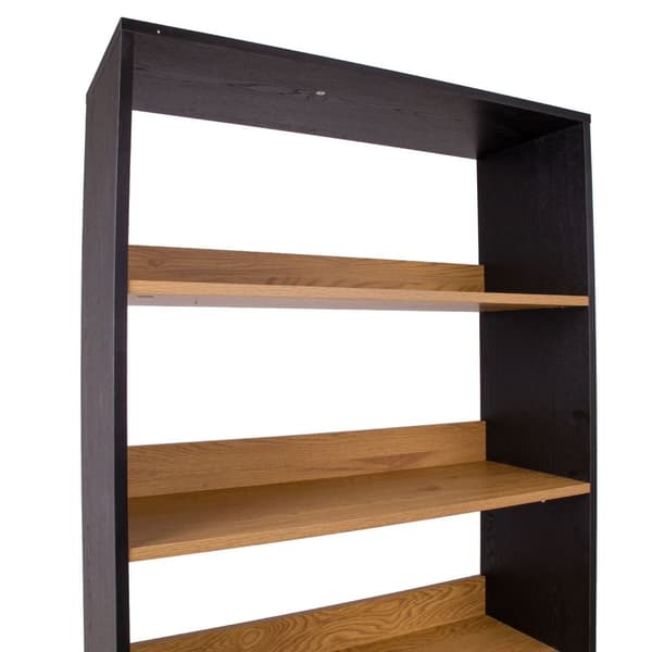 Hylly AMSTERDAM 80x30xK180cm, melamiinilevyä, metallirunko, ruskea/musta