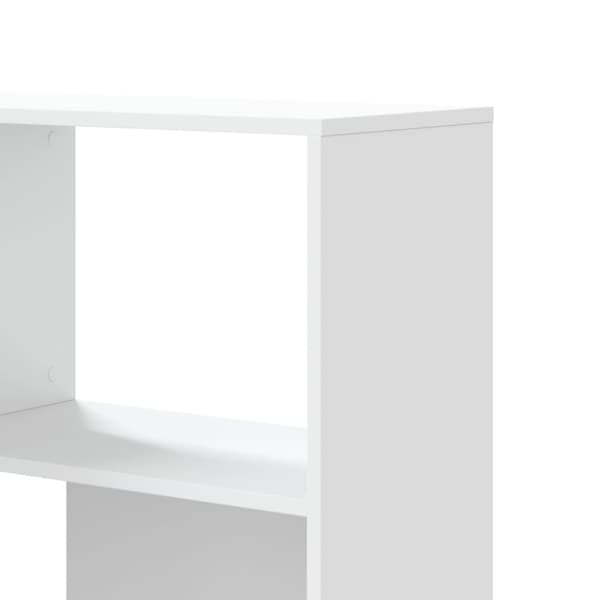 vidaXL Bokhylle for hjørne 4 etasjer hvit 85x85x140 cm konstruert tre