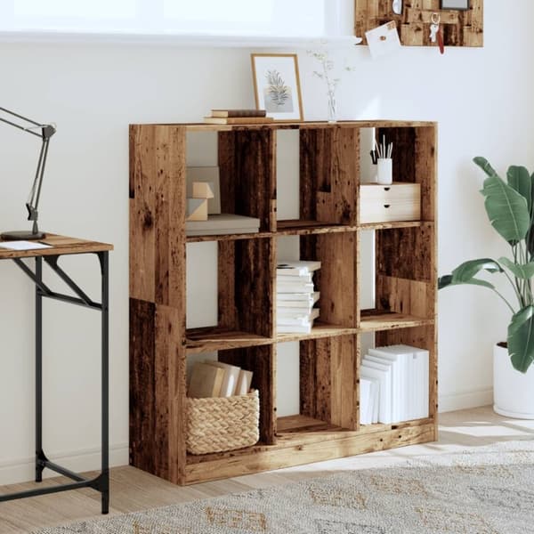 vidaXL Kirjahylly vanha puu 102x32x108 cm tekninen puu