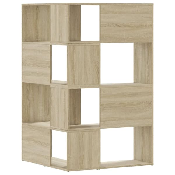 vidaXL bogreol til hjørne 85x85x140 cm 4 hylder konstrueret træ