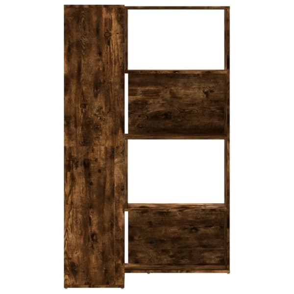 vidaXL bogreol til hjørne 85x85x140cm 4hylder konstrueret træ røget eg