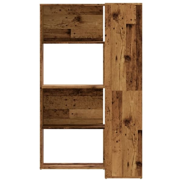 vidaXL Bokhylle hjørne 4 lag gammelt tre 85x85x140 cm konstruert tre