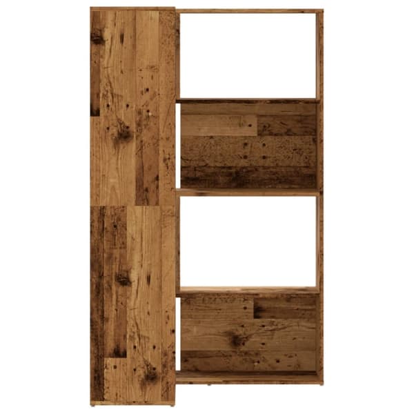 vidaXL Bokhylle hjørne 4 lag gammelt tre 85x85x140 cm konstruert tre