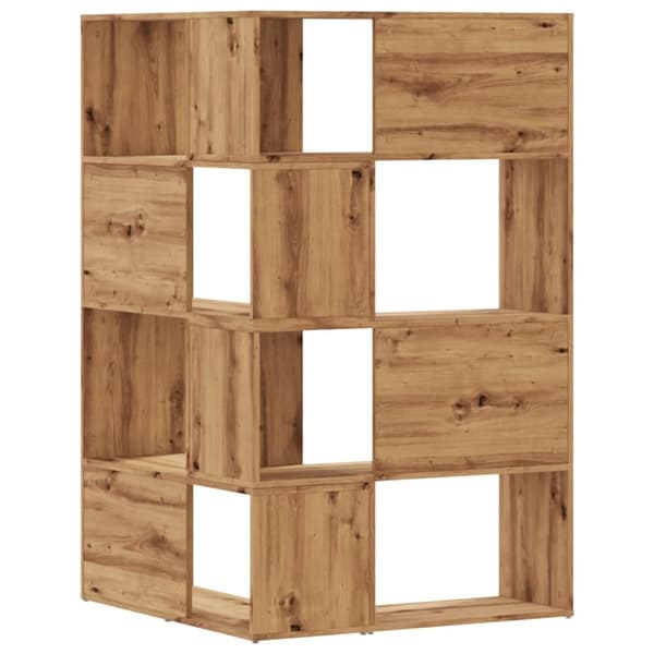 vidaXL Bokhylle hjørne 5 lag artisan eik 85x85x140 cm konstruert tre