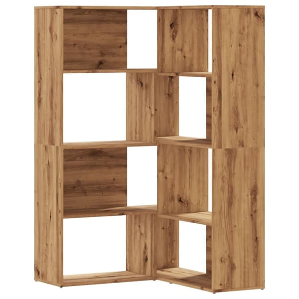 vidaXL Bokhylle hjørne 5 lag artisan eik 85x85x140 cm konstruert tre