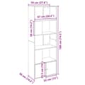 Miniatyrbilde 10 av 11: vidaXL Bokhylle svart 70x36x189 cm konstruert tre