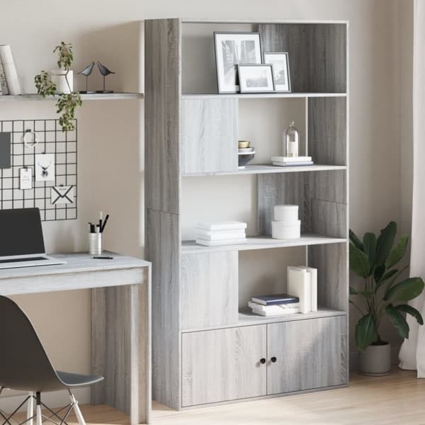 vidaXL bogreol 100x36x189 cm konstrueret træ grå sonoma-eg