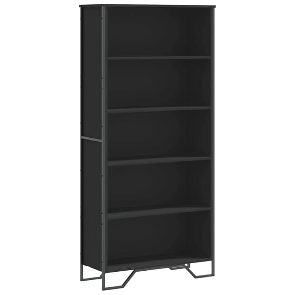 vidaXL Bokhylle svart 80x31x169 cm konstruert tre