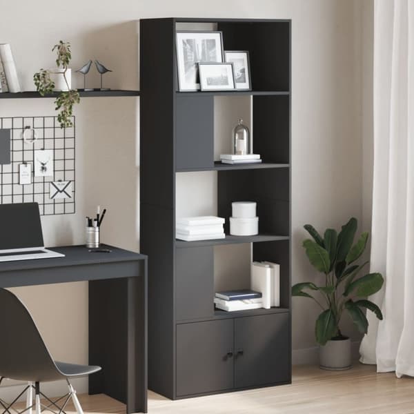 vidaXL Kirjahylly musta 70x36x189 cm tekninen puu