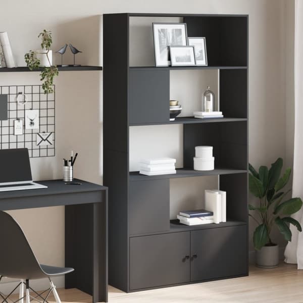 vidaXL bogreol 100x36x189 cm konstrueret træ sort