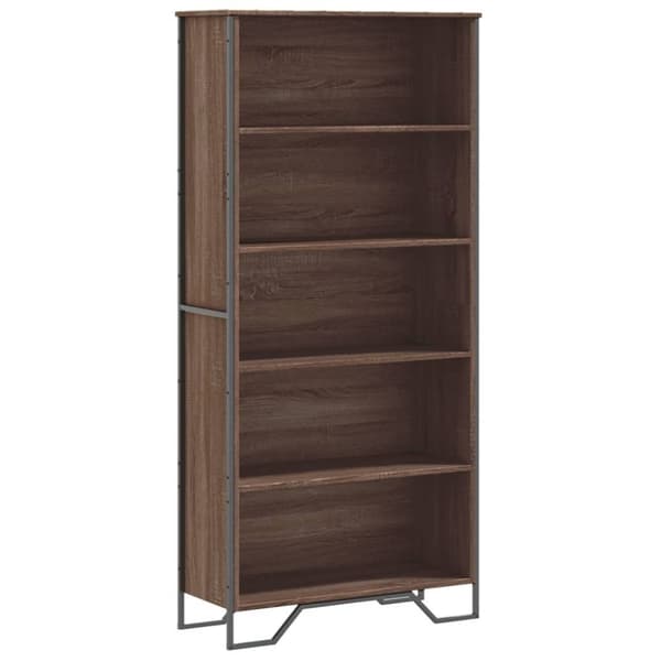 vidaXL bogreol 80x31x169 cm konstrueret træ brun egetræ