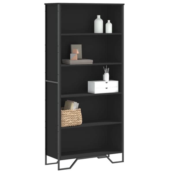 vidaXL Kirjahylly musta 80x31x169 cm lastulevy