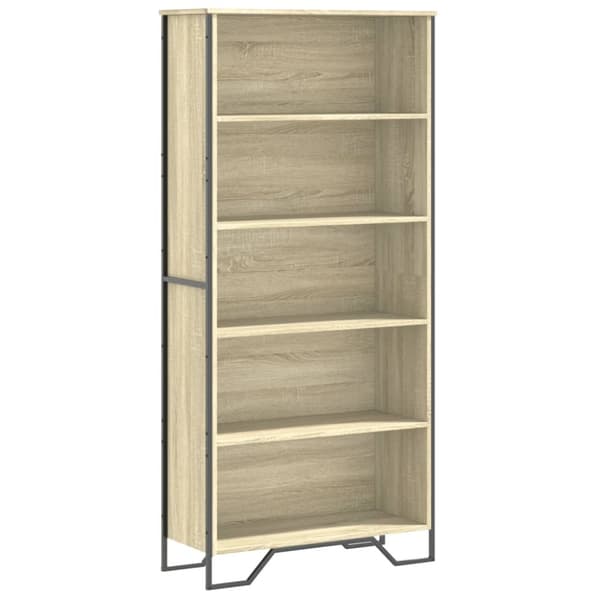 vidaXL bogreol 80x31x169 cm konstrueret træ sonoma-eg