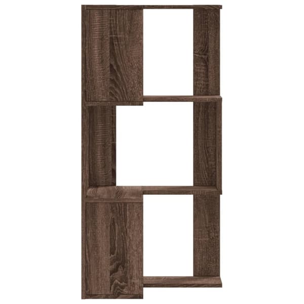 vidaXL bogreol til hjørne 50x50x102 cm 3hylder konstrueret træ brun eg