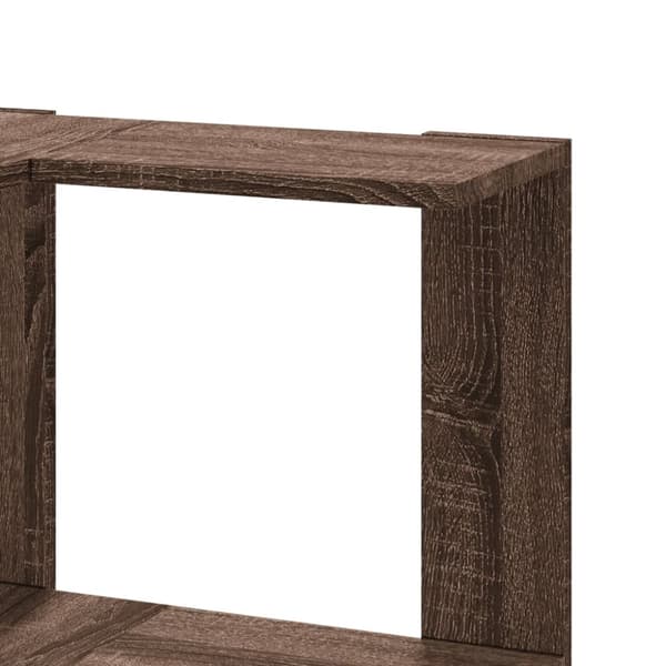 vidaXL bogreol til hjørne 50x50x102 cm 3hylder konstrueret træ brun eg