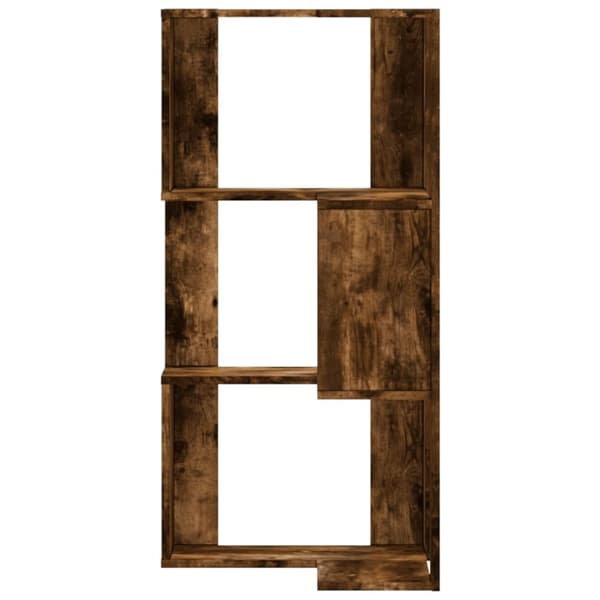 vidaXL bogreol til hjørne 50x50x102cm 3hylder konstrueret træ røget eg