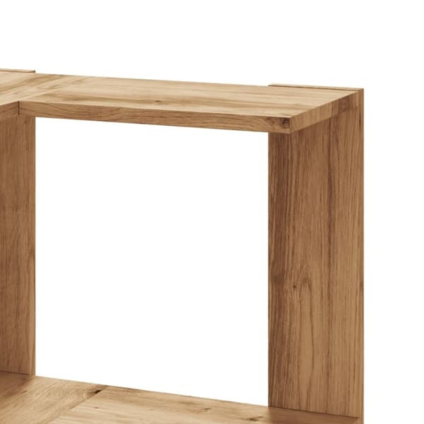 vidaXL bogreol til hjørne 50x50x102 cm 3 hylder konstrueret træ egetræ
