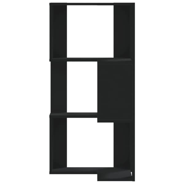 vidaXL Bokhylle for hjørne 3 etasjer svart 50x50x102 cm konstruert tre