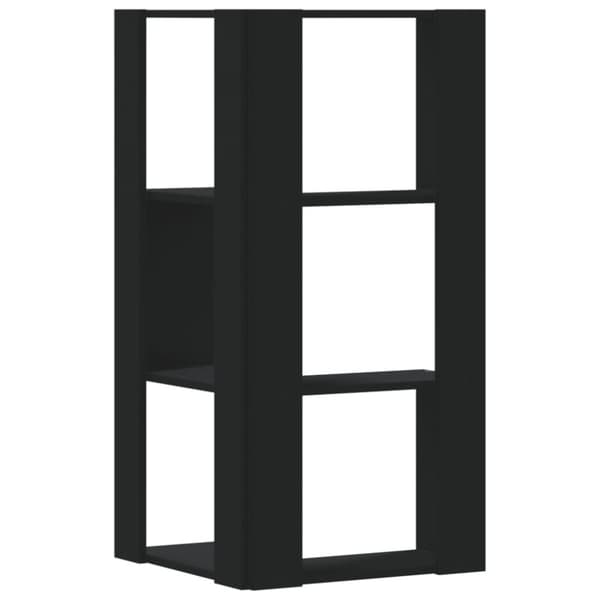 vidaXL Bokhylle for hjørne 3 etasjer svart 50x50x102 cm konstruert tre