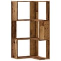 Miniatyrbilde 3 av 11: vidaXL Bokhylle hjørne 3 lag gammelt tre 50x50x102 cm konstruert tre