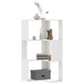 Miniatyrbilde 2 av 11: vidaXL Bokhylle for hjørne 3 etasjer hvit 50x50x102 cm konstruert tre