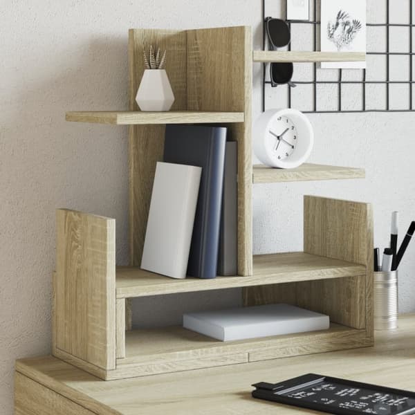 vidaXL Hylle til skrivebord sonoma eik 49x20x52,5 cm konstruert tre