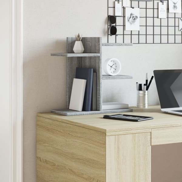 vidaXL Hylle til skrivebord grå sonoma 42x21,5x42 cm konstruert tre