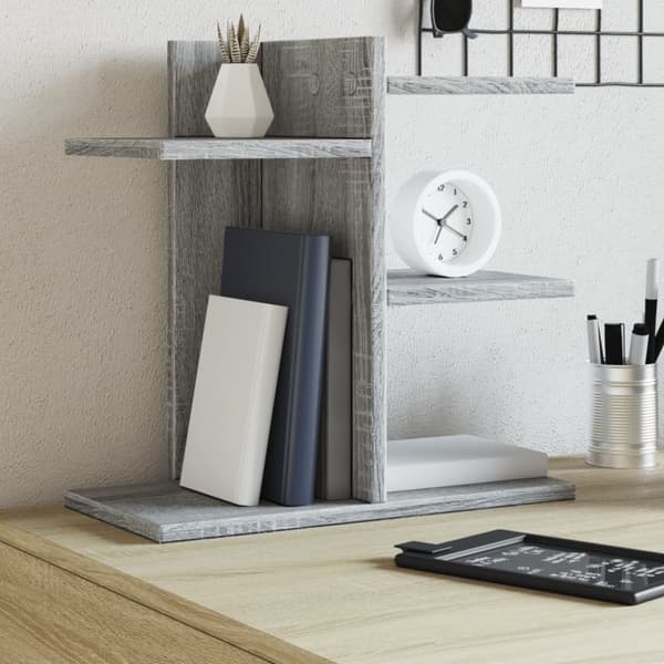 vidaXL Hylle til skrivebord grå sonoma 42x21,5x42 cm konstruert tre