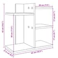 Miniatyrbillede 10 af 10: vidaXL hylde til skrivebord 42x21,5x42 cm konstrueret træ røget eg