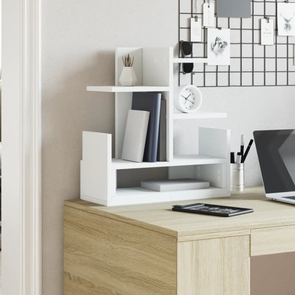 vidaXL Hylle til skrivebord hvit 49x20x52,5 cm konstruert tre