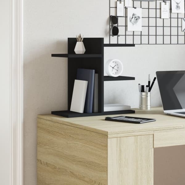 vidaXL Skrivbordshyllor svart 42x21,5x42 cm konstruerat trä