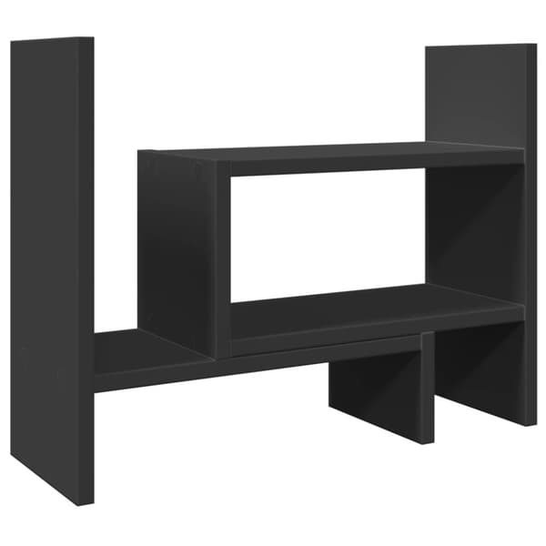 vidaXL Hylle til skrivebord svart 38,5x17x39 cm konstruert tre
