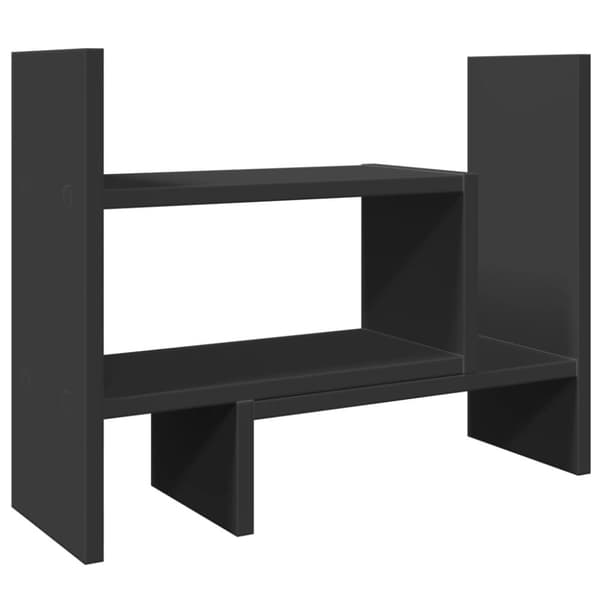 vidaXL Hylle til skrivebord svart 38,5x17x39 cm konstruert tre